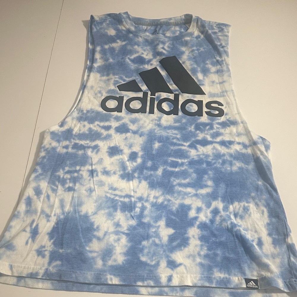 Adidas Sky Blue Tie-Dye Tank Top